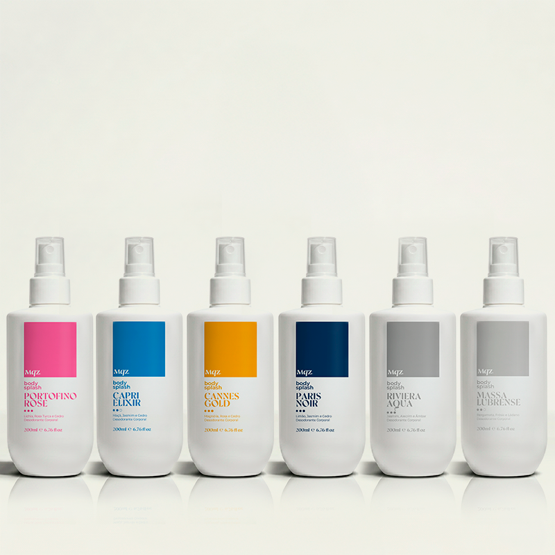 Capri Élixir, Portofino Rose, Cannes Gold , Mônaco Scape, Paris Noir e Riviera Aqua -  Kit 6 Body Splash