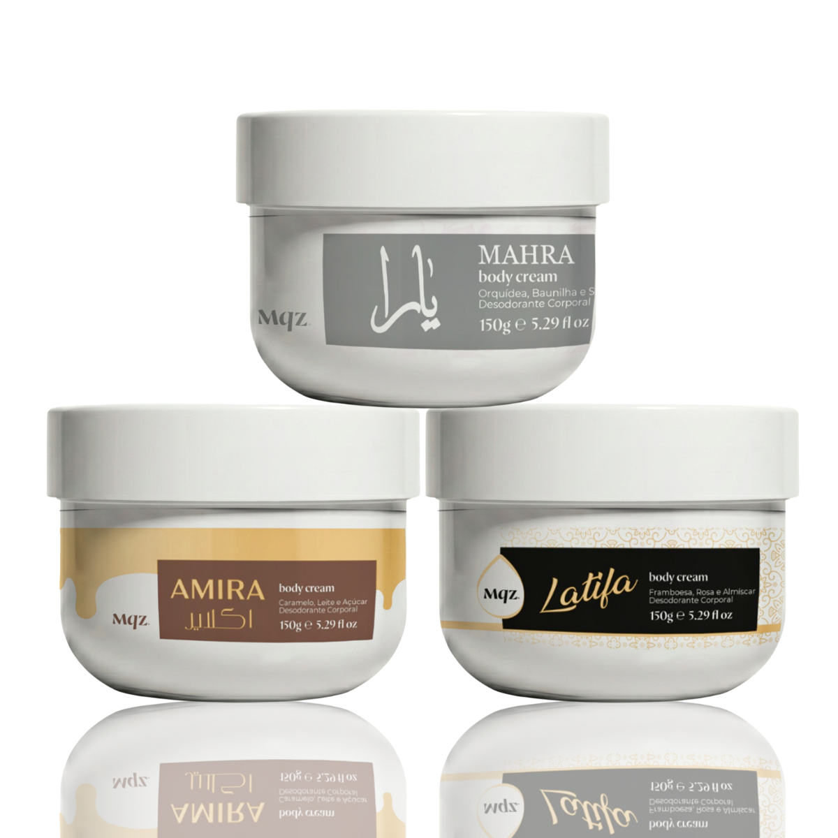 Mahra, Amira e Latifa - Kit 3 Body Cream Desodorante Hidratante 150g