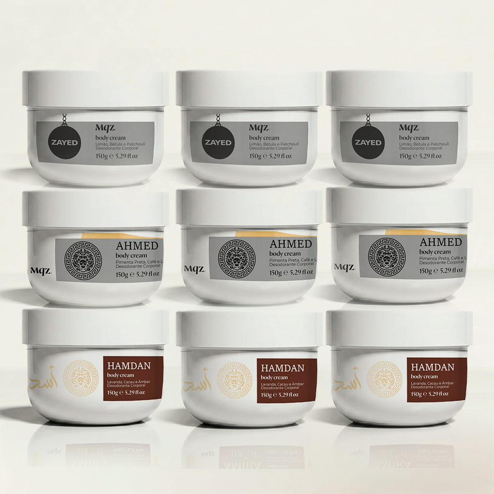 Hamdan, Ahmed e Zayed - Kit 9 Body Cream Árabes Masculinos (mais vendidos)
