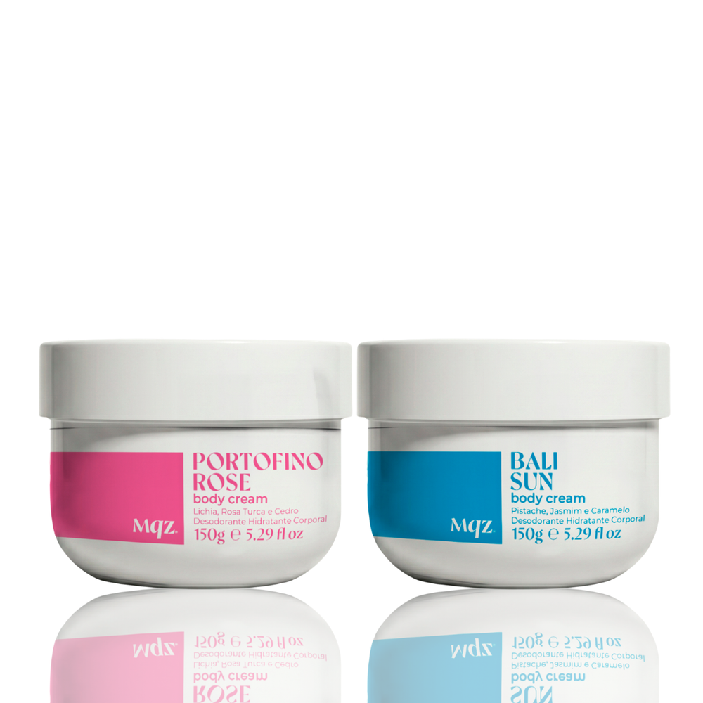 Portofino Rose e Bali Sun - Kit 2 Body Cream Desodorante Hidratante 150g