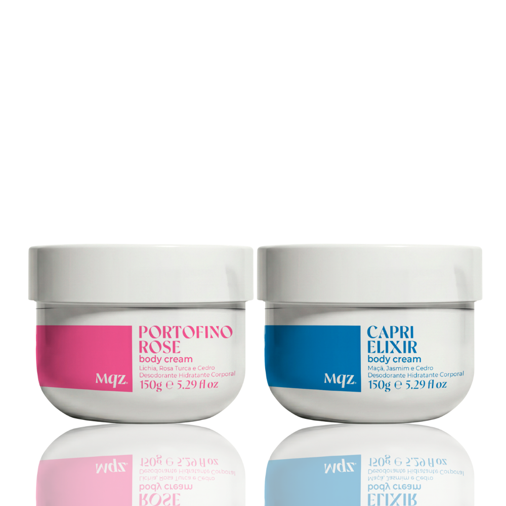 Capri Élixir e Portofino Rose - Kit 2 Body Cream Desodorante Hidratante 150g