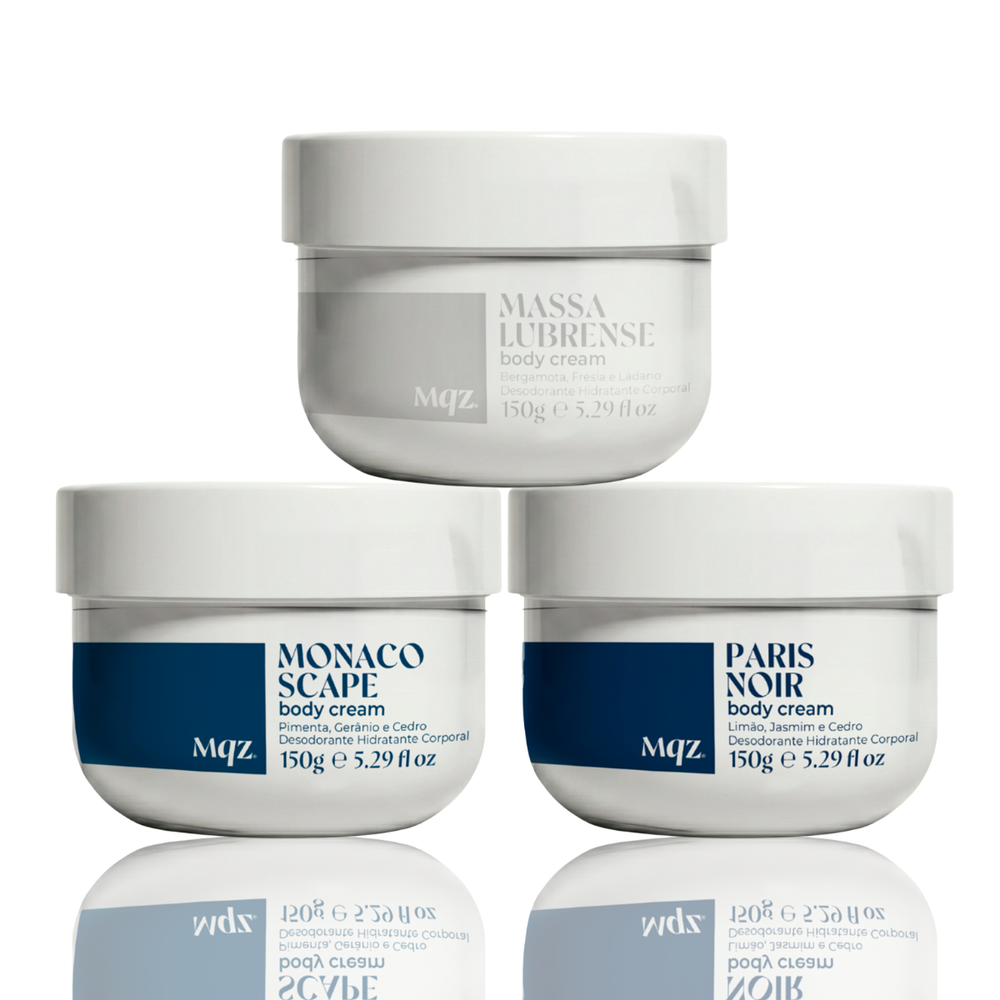 Monaco Scape, Paris Noir e Massa Lubrense - Kit 3 Body Cream Desodorante Hidratante 150g
