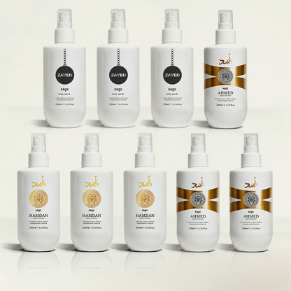 Hamdan, Ahmed e Zayed - Kit 9 Body Splash Árabes Masculinos (mais vendidos)