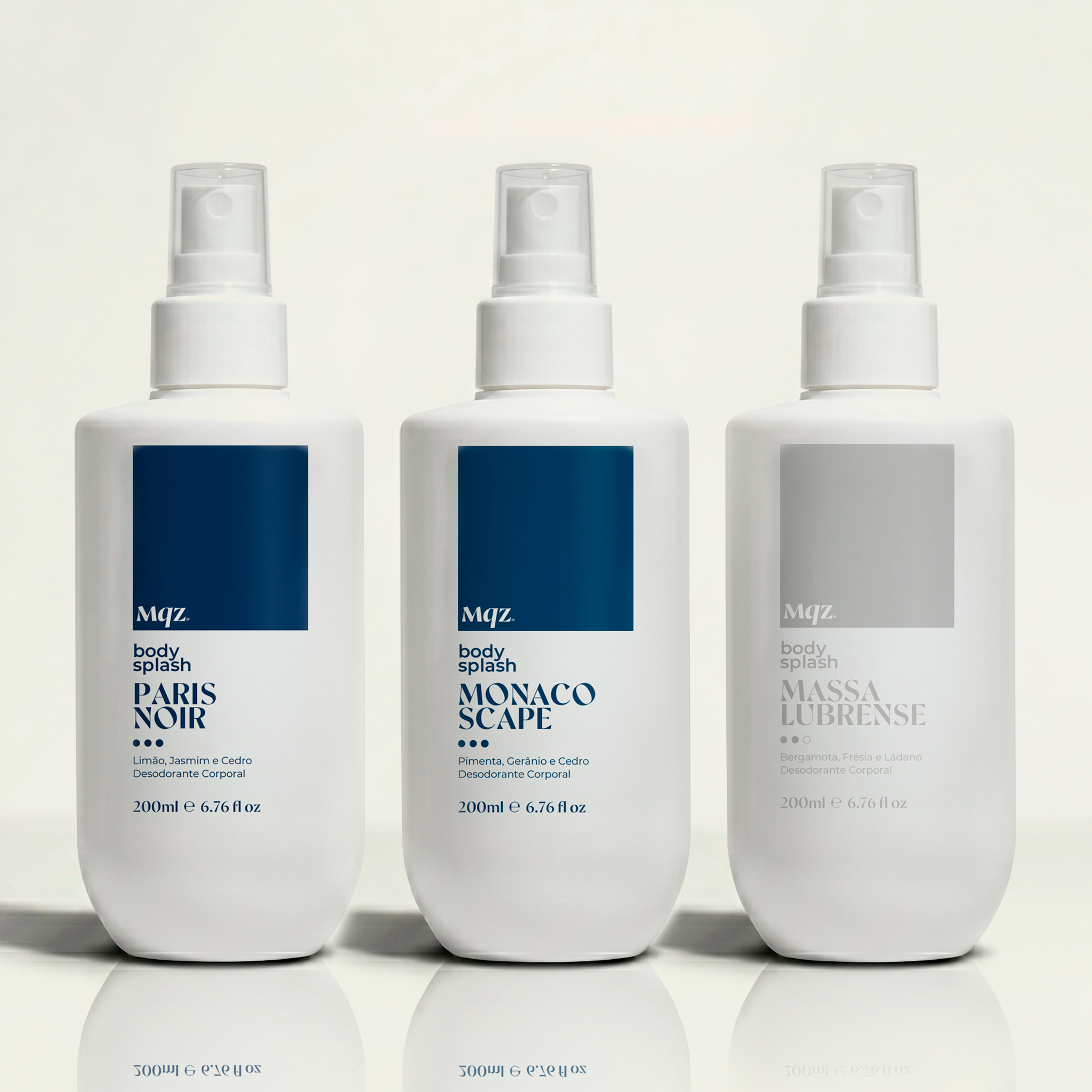Monaco Scape, Paris Noir e Massa Lubrense - Kit 3 Body Splash Desodorante Colônia 200ml