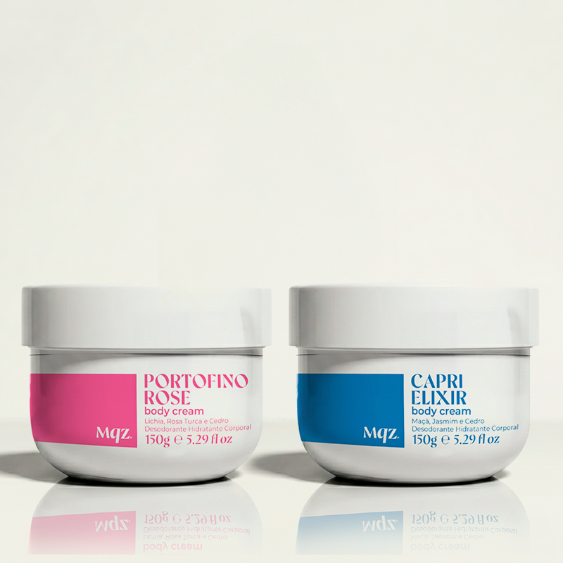 Portofino Rose e Bali Sun - Kit 2 Body Cream Desodorante Hidratante 150g