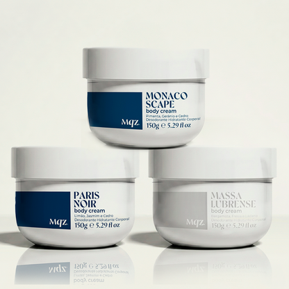 Monaco Scape, Paris Noir e Massa Lubrense - Kit 3 Body Cream Desodorante Hidratante 150g