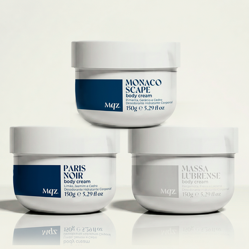 Monaco Scape, Paris Noir e Massa Lubrense - Kit 3 Body Cream Desodorante Hidratante 150g