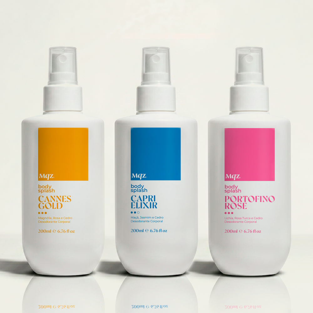 Cannes Gold, Capri Élixir e Portofino Rose - Kit 3 Body Splash Desodorante Colônia 200ml