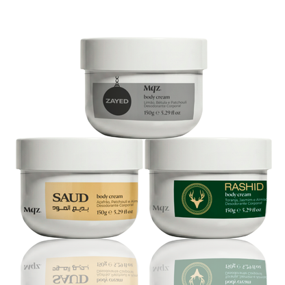 Zayed, Saud e Rashid -  Kit 3 Body Cream Desodorante Hidratante 150g