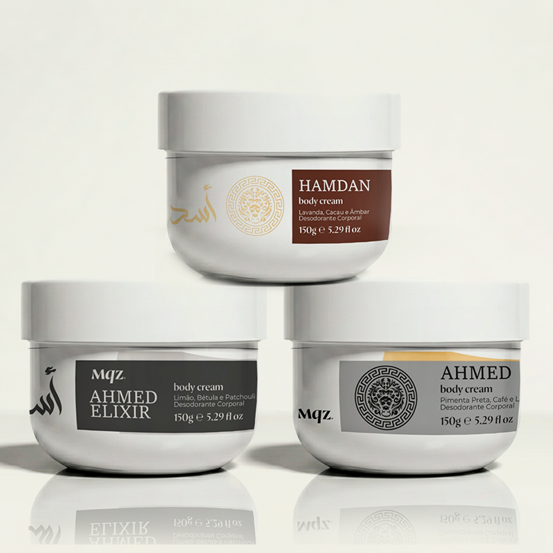 Hamdan, Ahmed e Ahmed Elixir – Kit 3 Body Cream Desodorante Hidratante 150g
