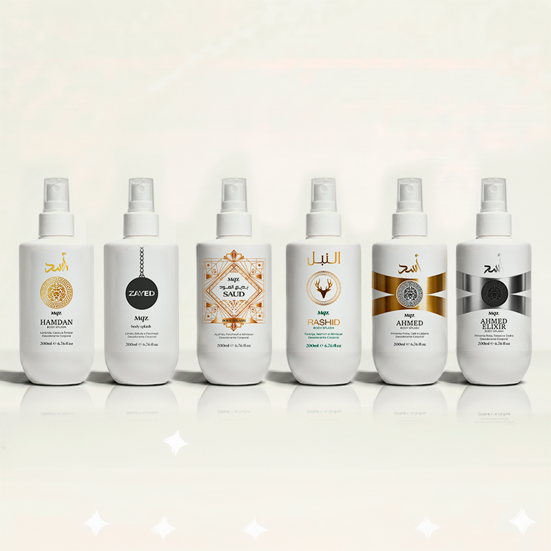 Zayed, Saud, Hamdan, Rashid, Ahmed e Ahmed Elixir -  Kit 6 Body Splash Desodorante Colônia 200ml