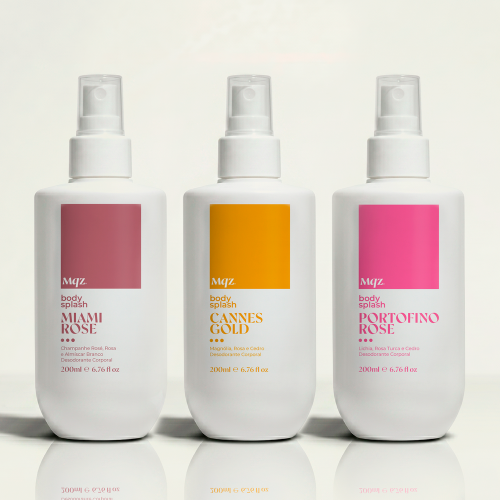 Miami Rose, Cannes Gold e Portofino Rose - Kit 3 Body Splash Desodorante Colônia 200ml