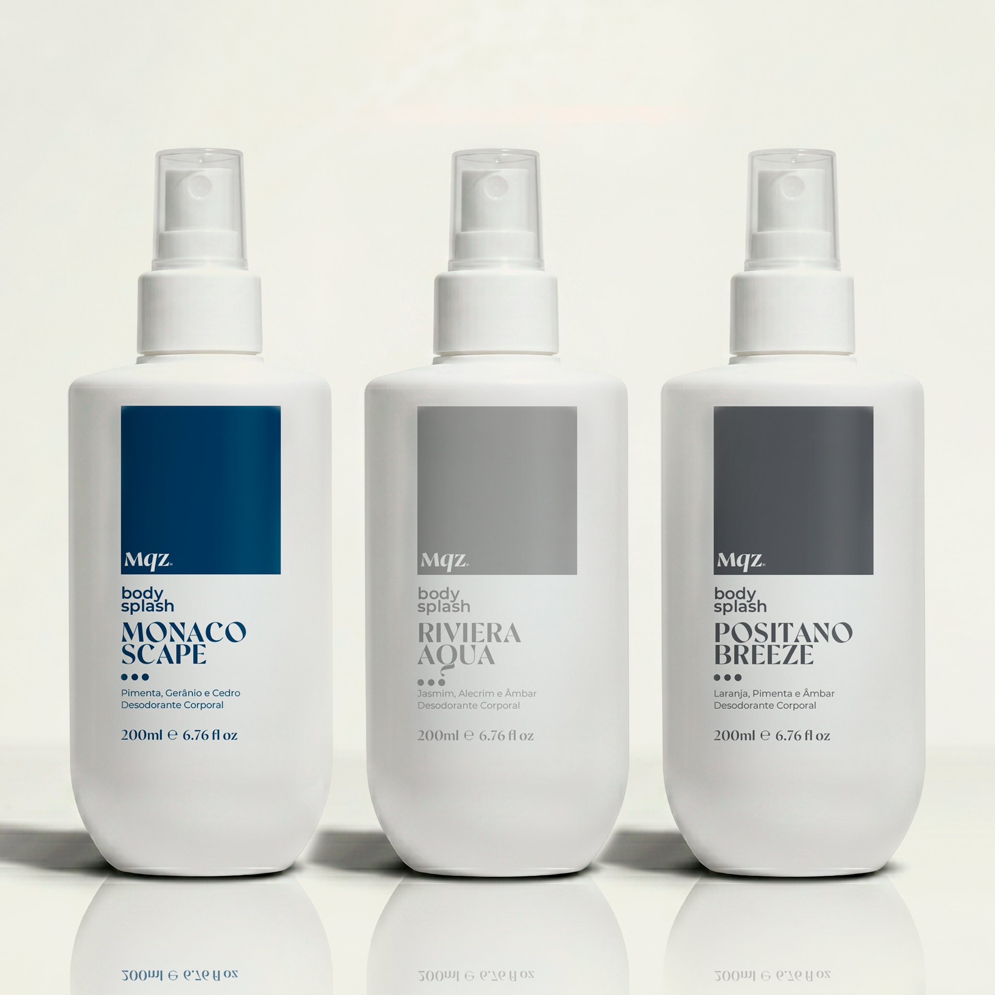 Monaco Scape, Positano Breeze e Riviera Aqua - Kit 3 Body Splash Desodorante Colônia 200ml