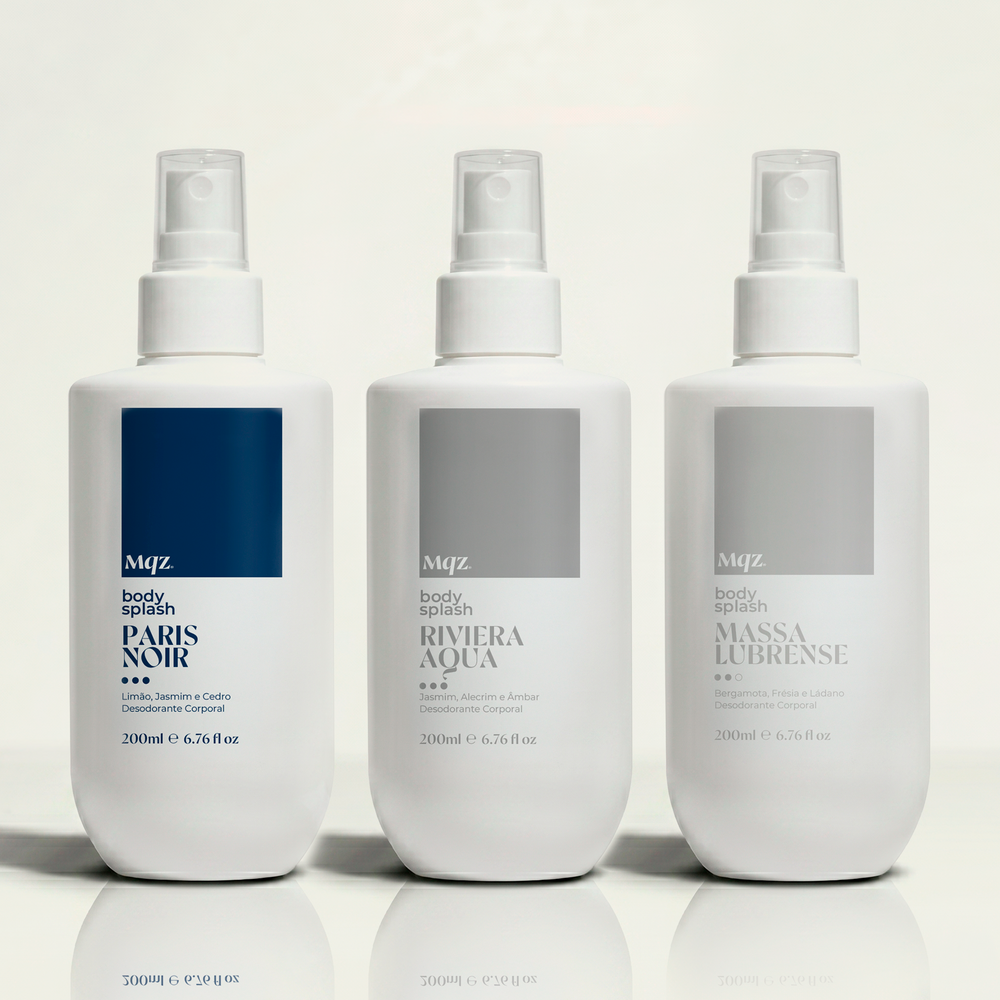 Paris Noir, Riviera Aqua e Massa Lubrense - Kit 3 Body Splash Desodorante Colônia 200ml